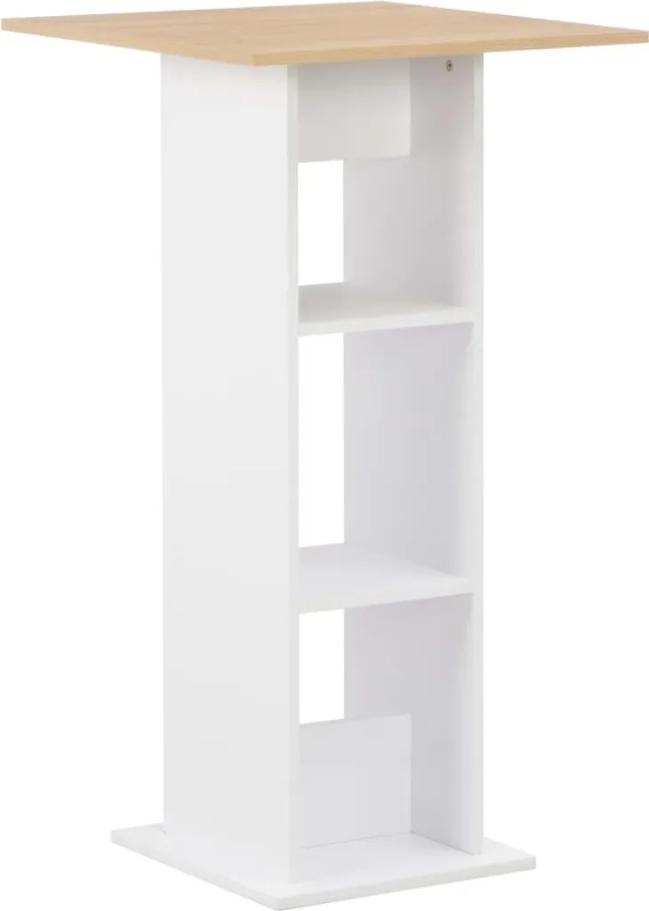 Tavolo da Bar Bianco e Rovere Sonoma 60x60x110 cm | Arredo Casa Moderno