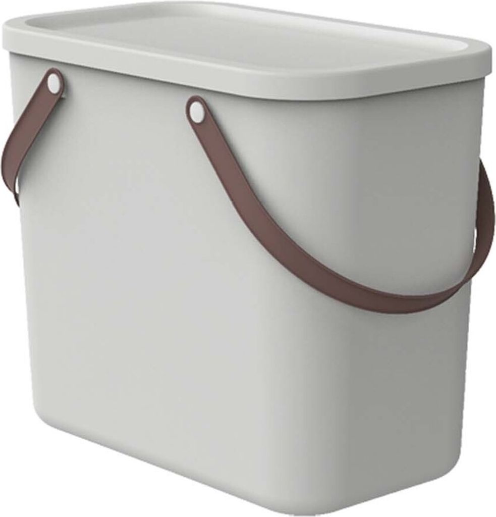 Rotho Aufbewahrungsbox mit Deckel 25L Albula - Kunststoffbox 40 x 23,5 x 34 cm - Stapelbox mit bequemen Griffen - Regalbox aus robustem Kunststoff