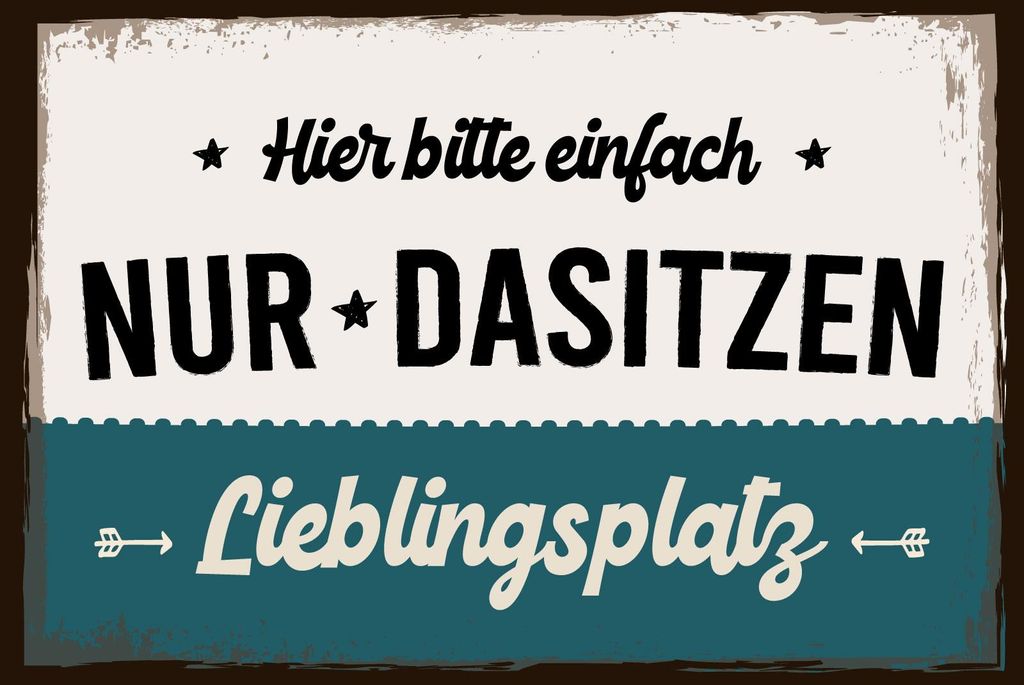 vianmo Holzschild 20x30 cm Lieblingsplatz hier bitte einfach nur Dasitzen