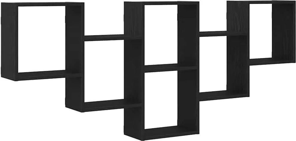 SYFAX™ Scaffale a Parete Rovere Nero 159x18x66 cm in Truciolato