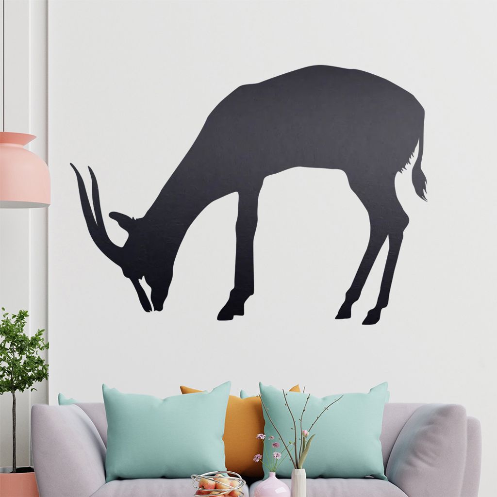 KIWISTAR Antilope - Hirschziegen Wandtattoo in 6 Größen - Wandaufkleber Wall Sticker - Dekoration, Küche, Wohnzimmer, Schlafzimmer, Badezimmer