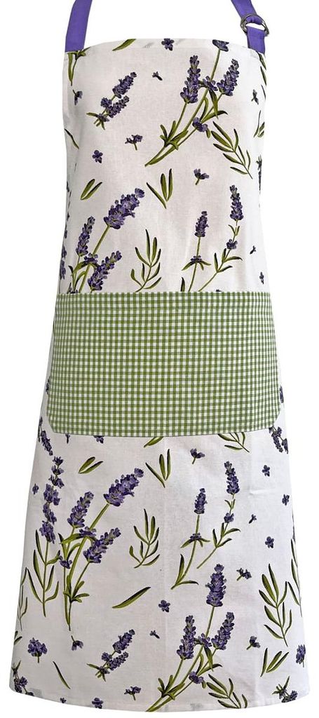 Kochschürze LAVINA Küchenschürze Baumwolle Lavendel weiß Produktbild 