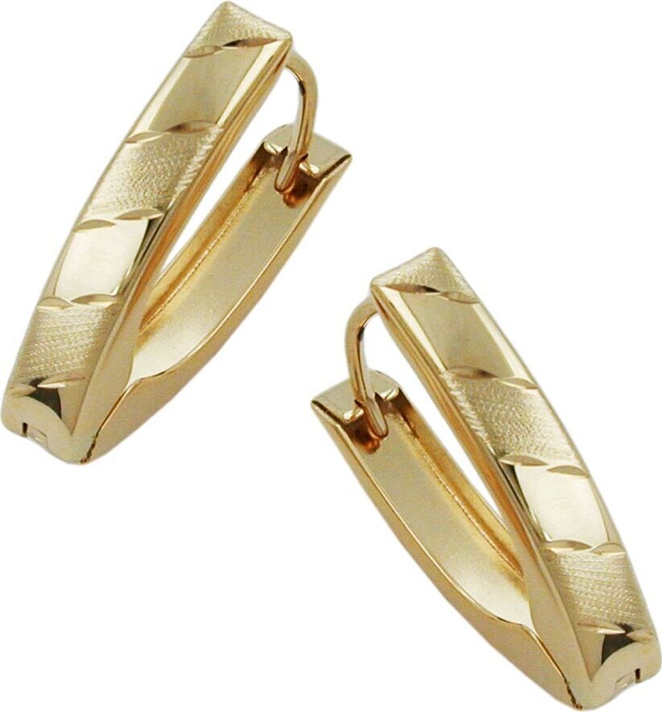 Creole Damenohrringe oval Goldschmuck 375 Gold Gelbgold NEU Ohrschmuck