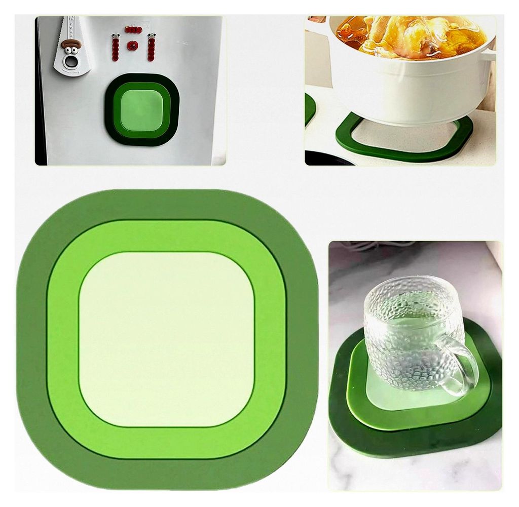 Silikon Topfuntersetzer 3er-Set, Modernes Design, Hitzebeständig und als Kühlschrankaufkleber nutzbar