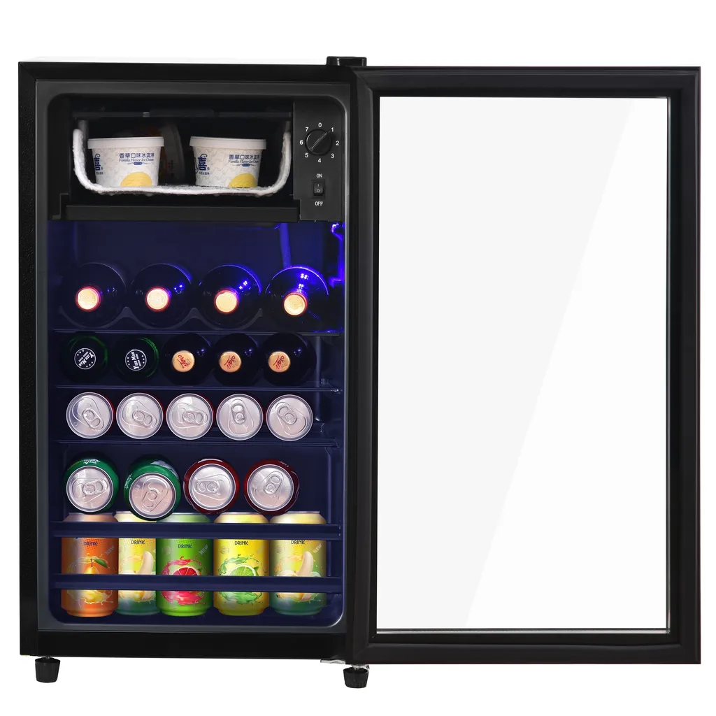 Mini-réfrigérateur 76L pour salon et bureau, frigo compact et discret