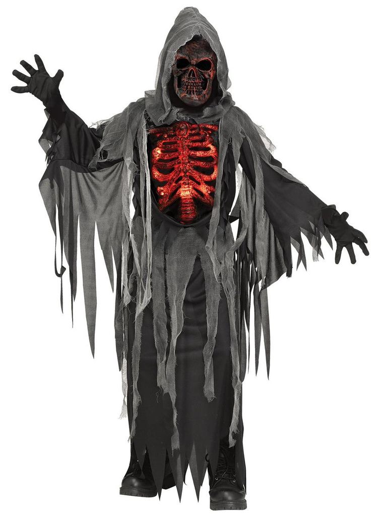 Leuchtendes Skelett-Dämon Halloween Kostüm Kinder - Produktbild 