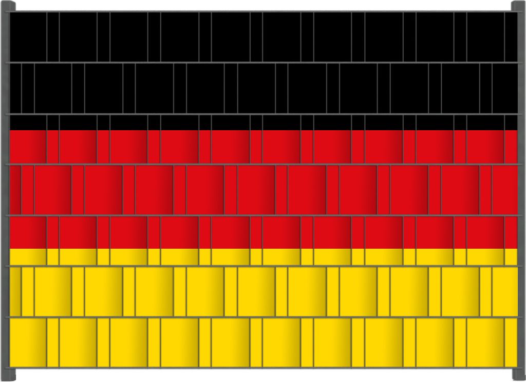 Wallario Zaunsichtschutz mit Motiv Deutsche Flagge für Ein- und Doppelstabmatten Zäune in der Größe 200 x 140 cm