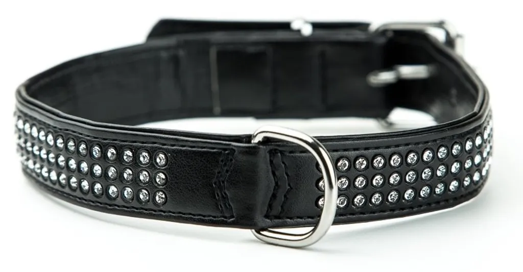 Collare Nobby Crystal Nero 47cm | Tre File di Cristalli | Shop Online