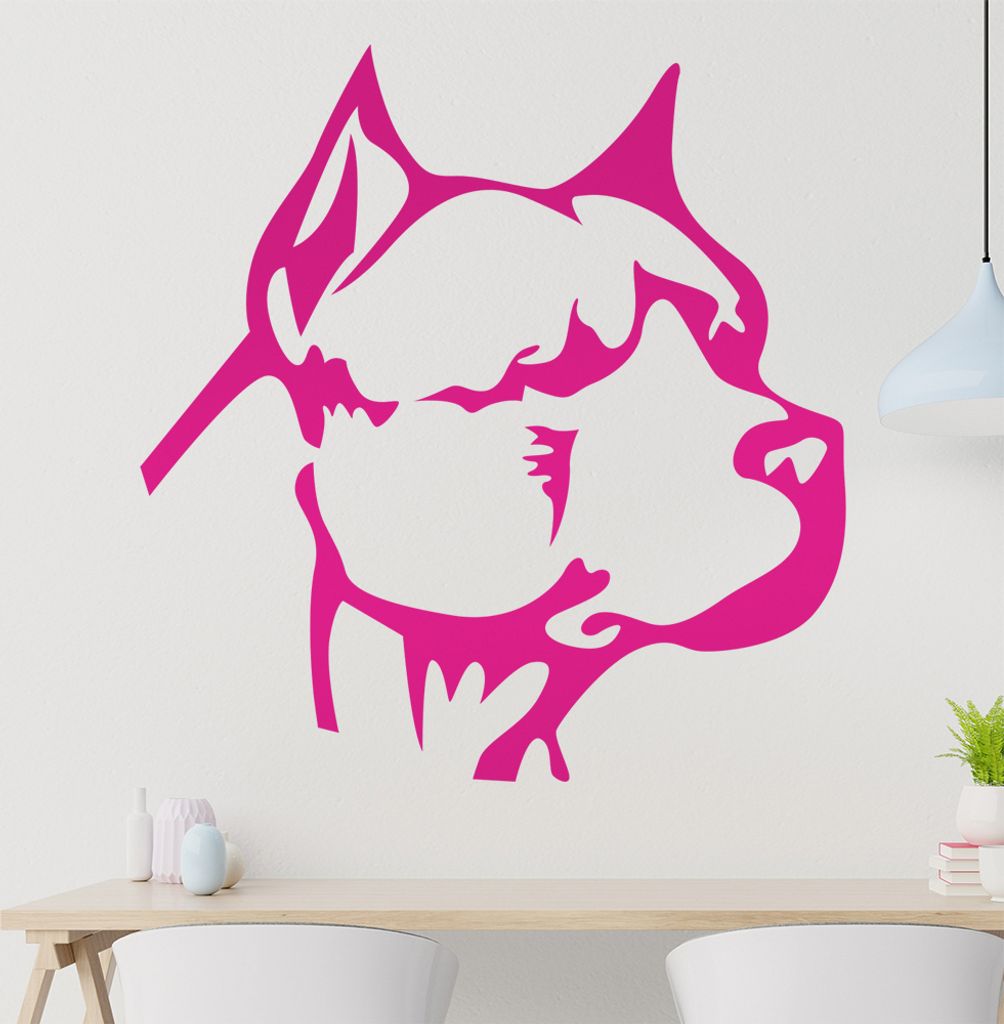 Pitbull Wandtattoo in 6 Größen - Wandaufkleber Wall Sticker - Dekoration, Küche, Wohnzimmer, Schlafzimmer, Badezimmer