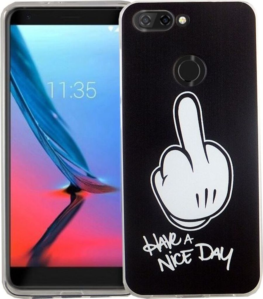 Handy Hülle für ZTE Blade V9 Mittelfinger Smartphone Cover Bumper Schale Etuis