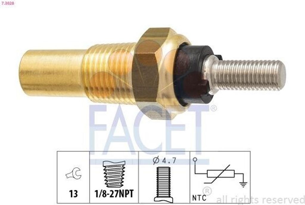 FACET 7.3028 Kühlmitteltemperatursensor für FORD Fiesta Mk4 Schrägheck (JAS, JBS) KA (RB) CAPRI III (GECP) ESCORT IV (GAF, AWF, ABFT) FIESTA II ...