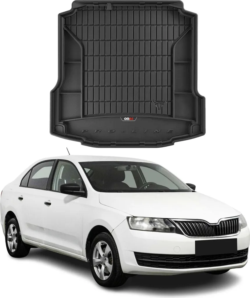 OMAC rivestimento del bagagliaio in gomma per Skoda Rapid 2012-2019 rivestimento del bagagliaio in TPE nero