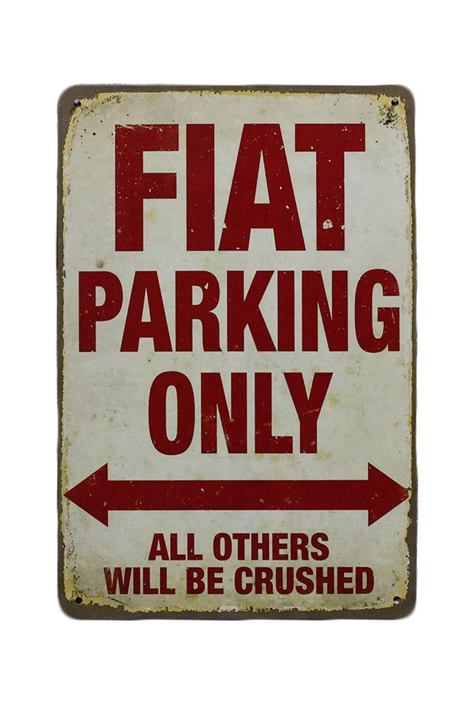Fiat Parking Only Blechschild 20x30 cm Vintage Metallschild Produktbild 