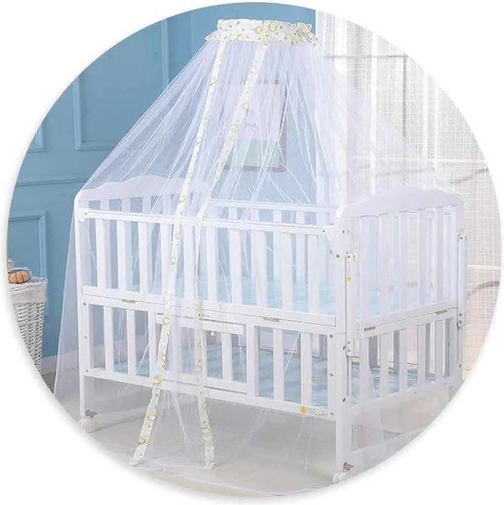 Ciel de lit moustiquaire bébé 160x450 cm voile de protection anti-insectes