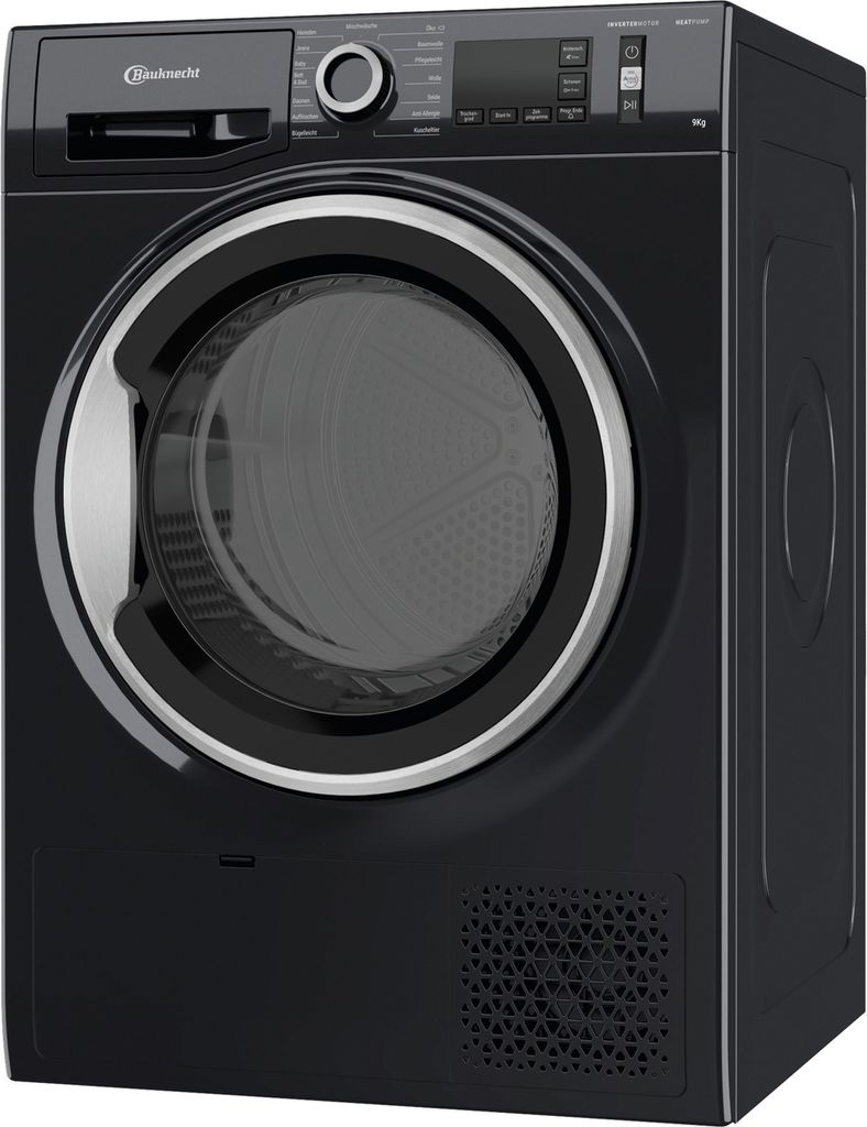 Bauknecht Wärmepumpentrockner 8 kg Schwarz Knitterschutz Produktbild 2