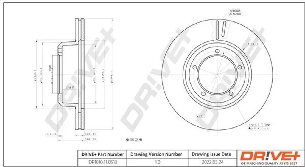 Jeu de disques de frein avant Dr!ve+ pour Defender (L316) - FTC902 - 2pcs