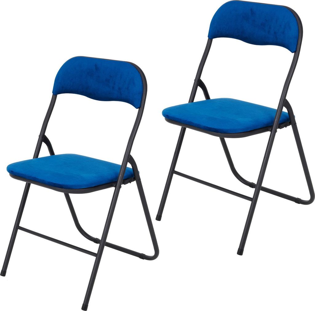 Infinity Goods Klappstühle – 2er-Set – Klappstühle – Samt – Esszimmerstühle – Klappstühle – 43 x 47