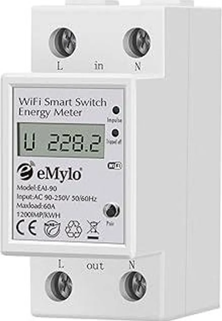 Basta Sprechi! Contatore WIFI eMylo 60A DIN | Domotica Low Cost