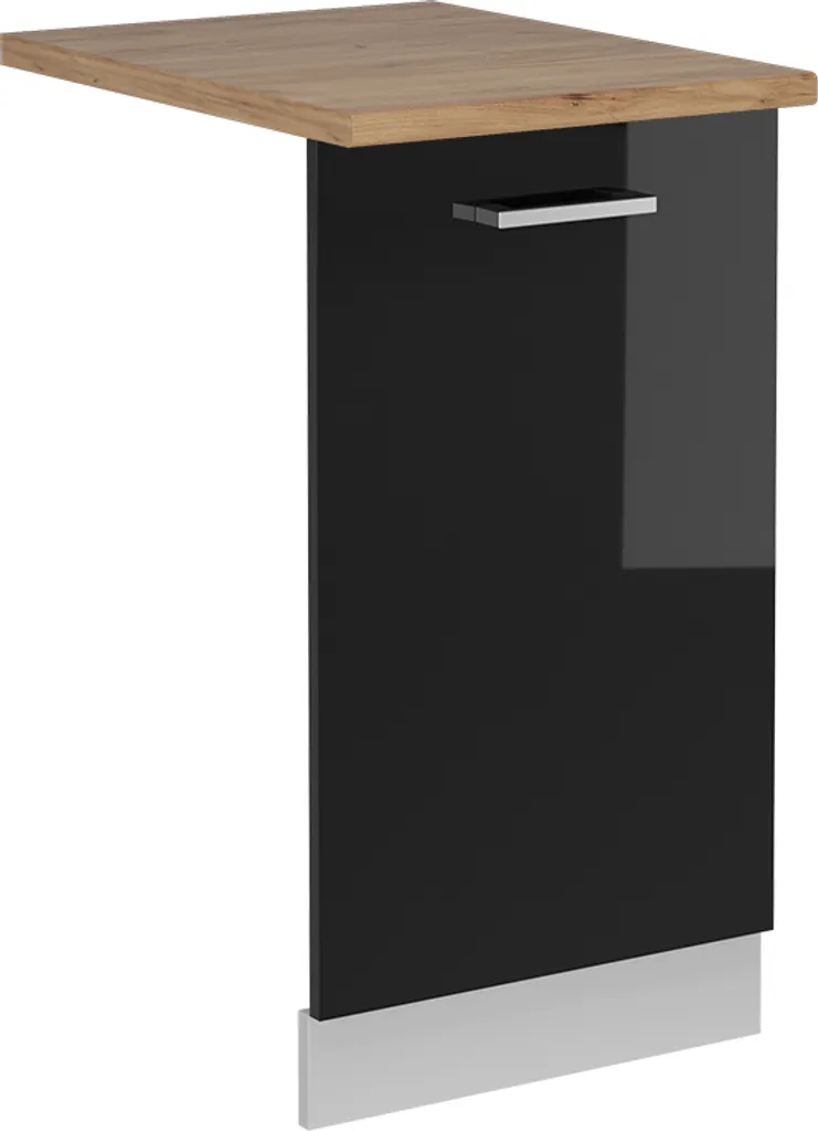 Vicco Pannello frontale della lavastoviglie R-Line, 45 cm , PL Rovere, Nero lucido/Bianco