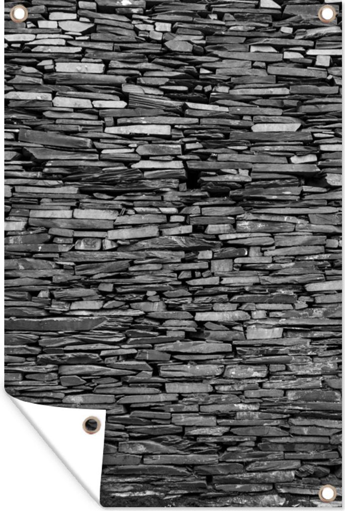 MuchoWow 60x90 cm Outdoor-Poster Gartendeko Sichtschutz Garten Poster für den Garten Struktur einer Steinmauer in den Felsen