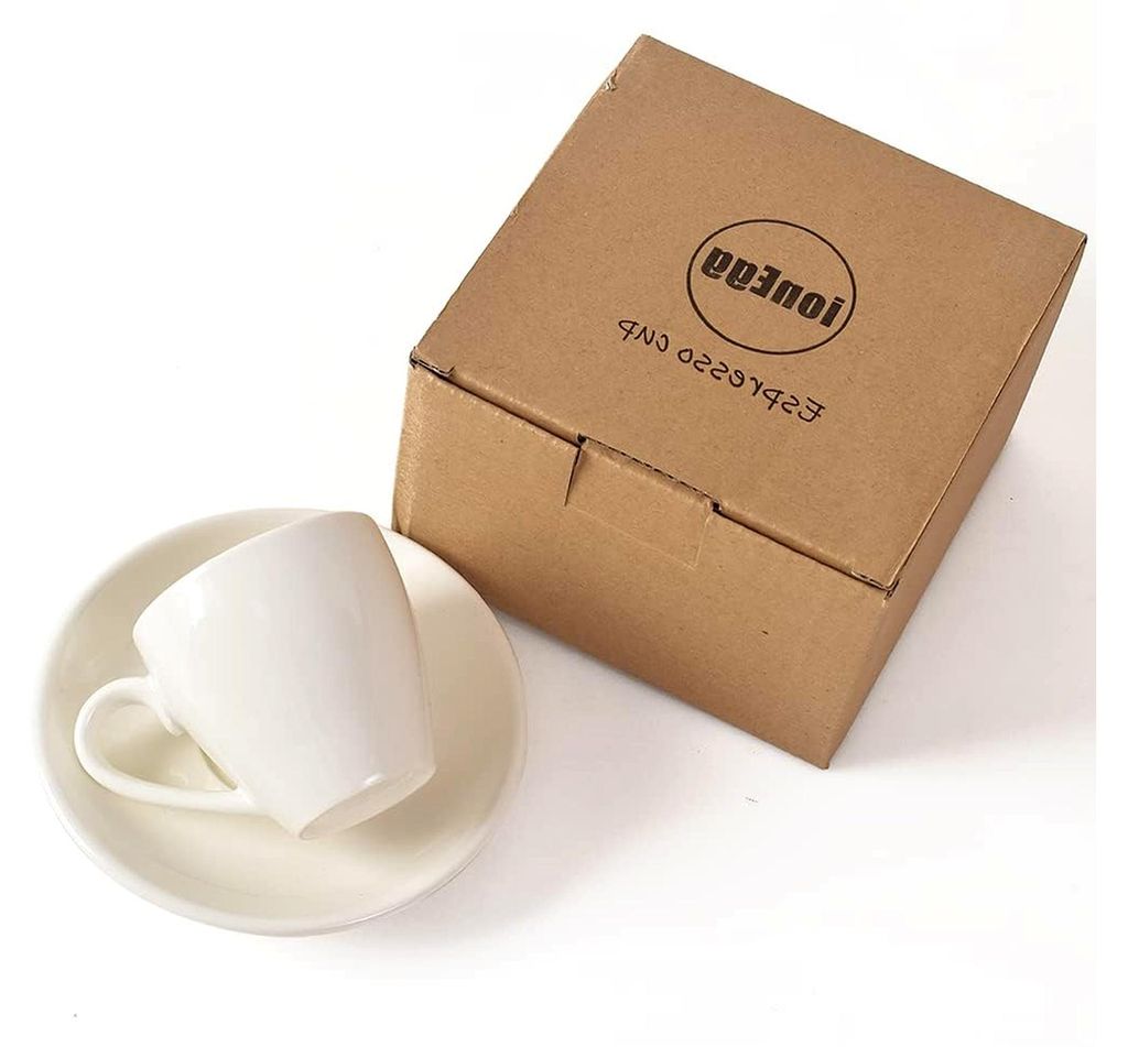 Espressotasse aus Porzellan mit Untertasse, 80 ml, Weiß
