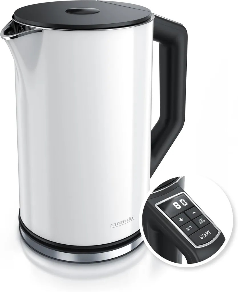 Smart Kettle Acciaio Inox 2200W: Controllo Temperatura Digitale 1.5L