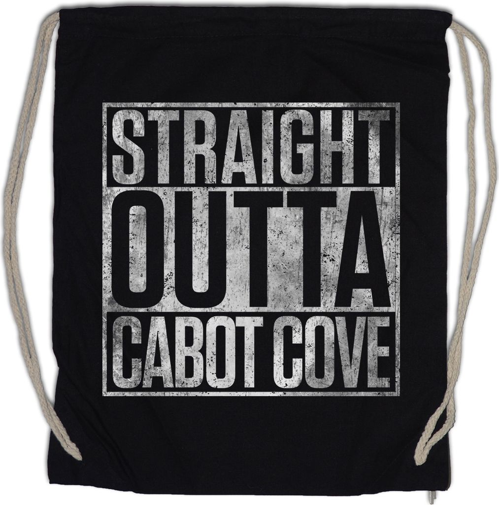 Urban Backwoods Straight Outta Cabot Cove, Turnbeutel, Farbe: Schwarz