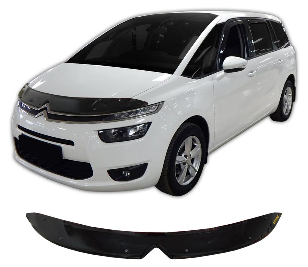 SCOUTT | Motorhaube Windabweiser Insekten Steinschlagschutz Für Citroen C4 Picasso ab 2013, Aerodynamisch, Einfache Montage, Getönt, Spezielle Ha...
