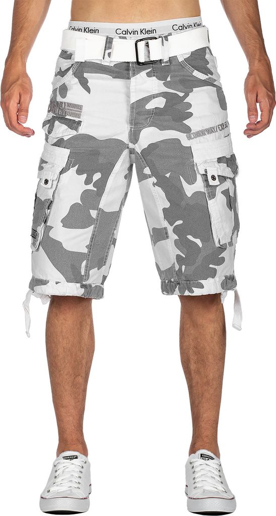 Geographical Norway PERICOLO Kurze Hose Farbe: Camo Weiß Größe: S