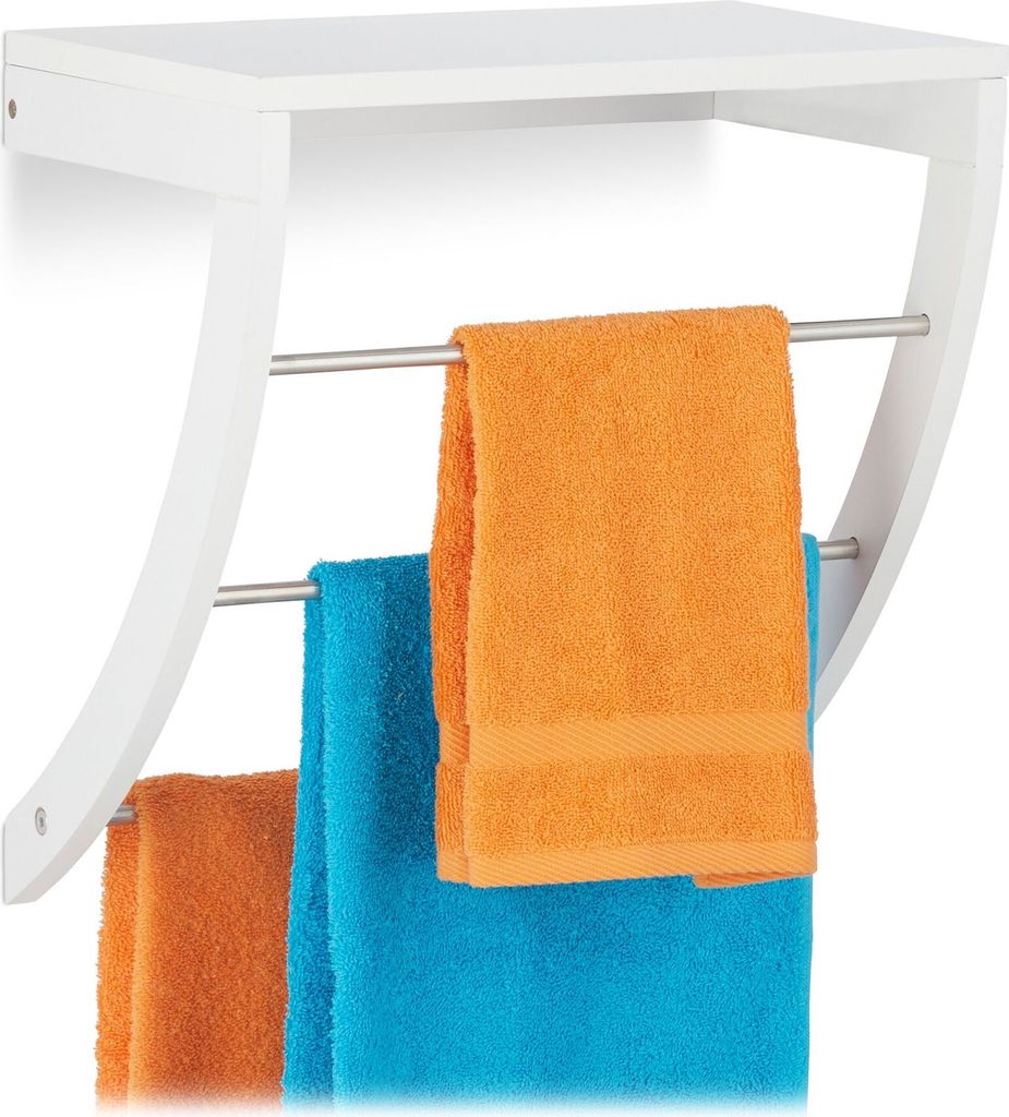relaxdays Handtuchhalter weiß, silber Produktbild 