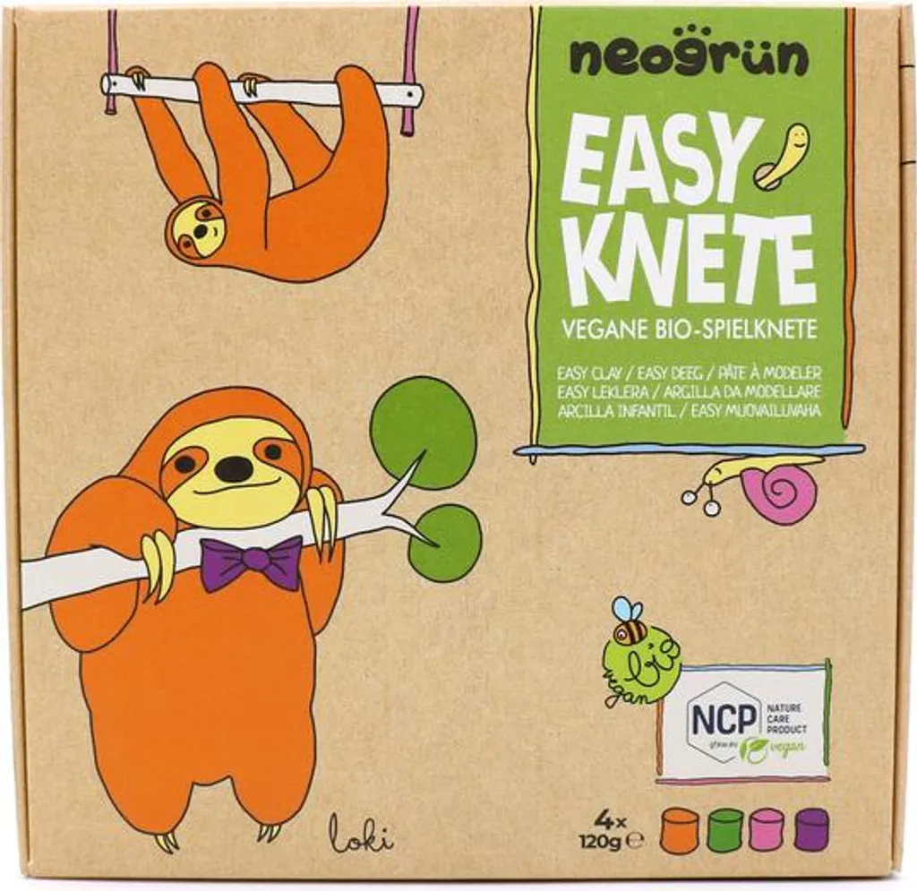 Pâte à Modeler Bio Neogrün Easy Loki Set de 4 Couleurs Naturelles