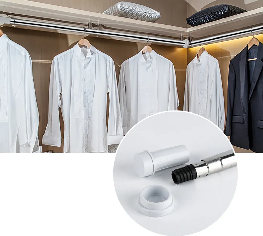 TolleTour Binario per tende da doccia Binario a morsetto Binario telescopico in acciaio inox Universale Senza foratura 70-120cm