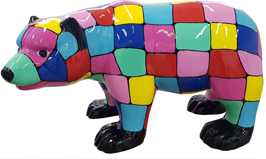 Handarbeit Abstrakte Figur Statue Design Bunte Designer Skulptur Bär Statuen