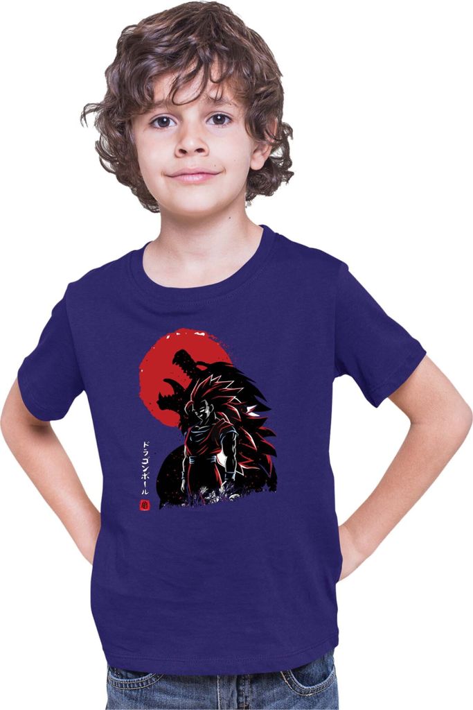 Kinder T-Shirt Dragon Anime Manga Ball Z Vegeta Beast 03, 9-11 Jahr - 140 / Dunkelblau