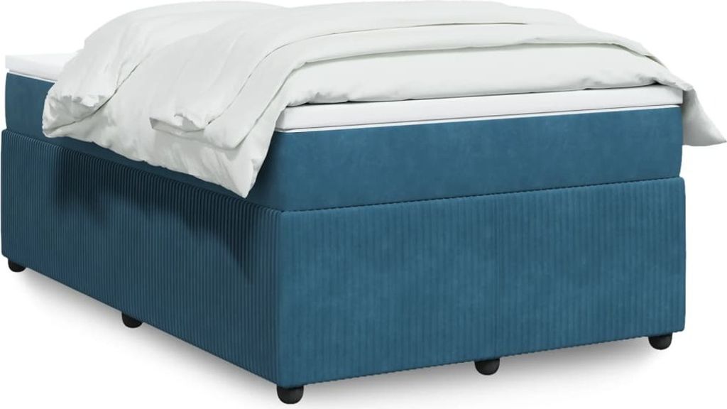 Möbel Boxspringbett mit Matratze Dunkelblau 120x200 cm Samt - Bettrahmen 3285636