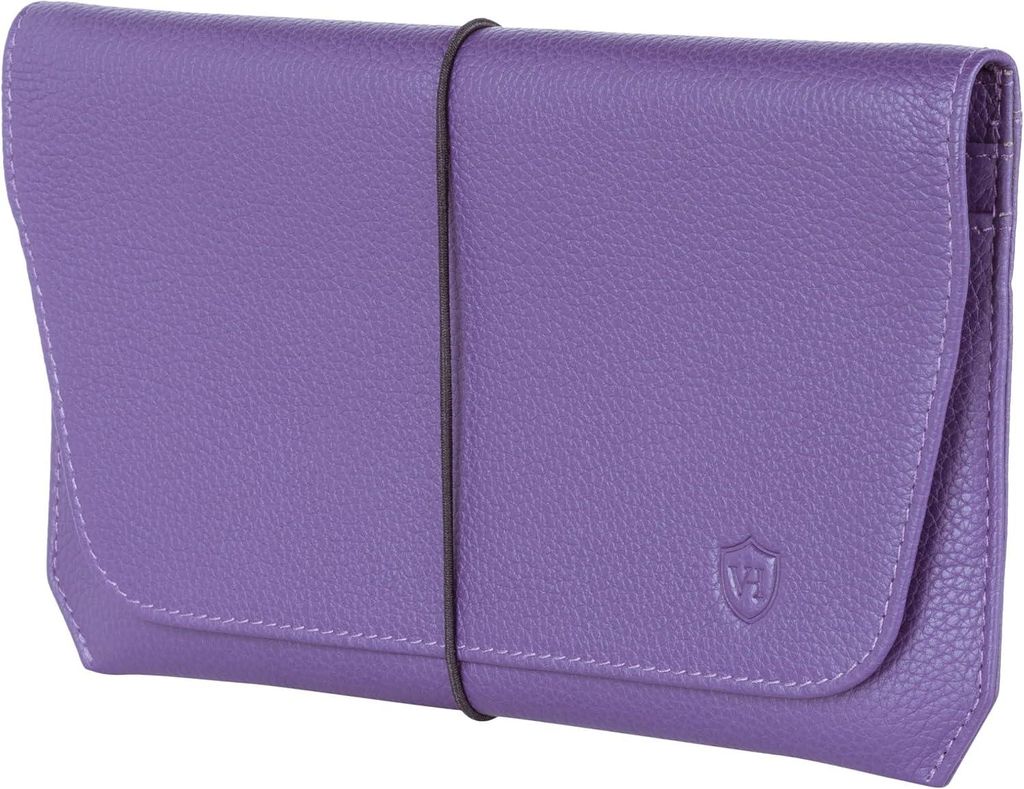 Reisepasshülle aus Nappaleder mit RFID NFC Schutz, Passport Organizer mit Kartenfächern für 4 Karten, Travel Wallet für Damen und Herren