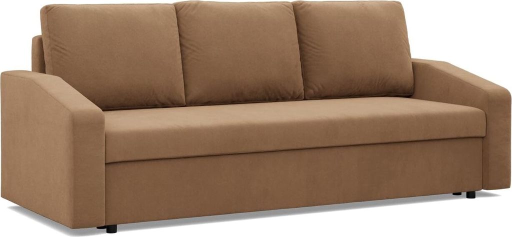 Sofa mit Schlaffunktion NEO, Wohnzimmer Couch 3-Sitzer 220x92cm, Braun