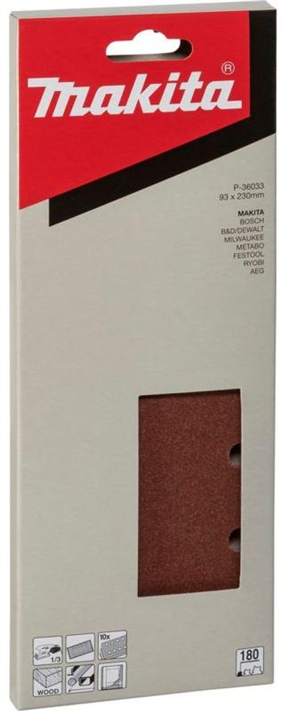 Makita Schleifpapier 93 x 230 mm, K180, 10 stk. 93 x 230 mm Obrázek produktu 