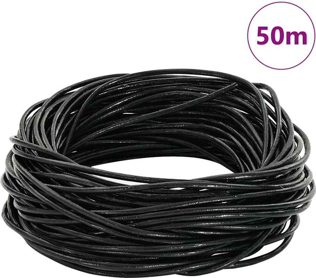 "Schlussverkauf" Leder Schnur - Wasserbeständigkeit - Schwarz Ø1 mmx50 m Leder C15655