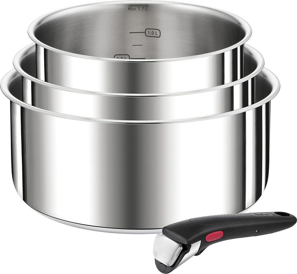 4-teiliges Kochtopf-Set, stapelbar, platzsparend, Produktbild 