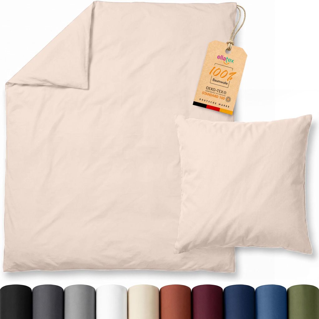 EllaTex Renforcé Bettwäsche 135x200 + 80x80 cm Baumwolle – Produktbild 