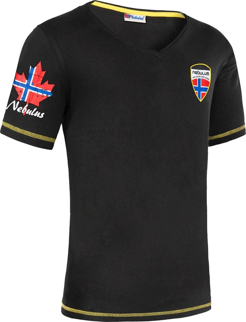 Nebulus T-Shirt JORIS Herren, Shirt, T-Shirt, V-Ausschnitt, P5340 - Herren, schwarz, S