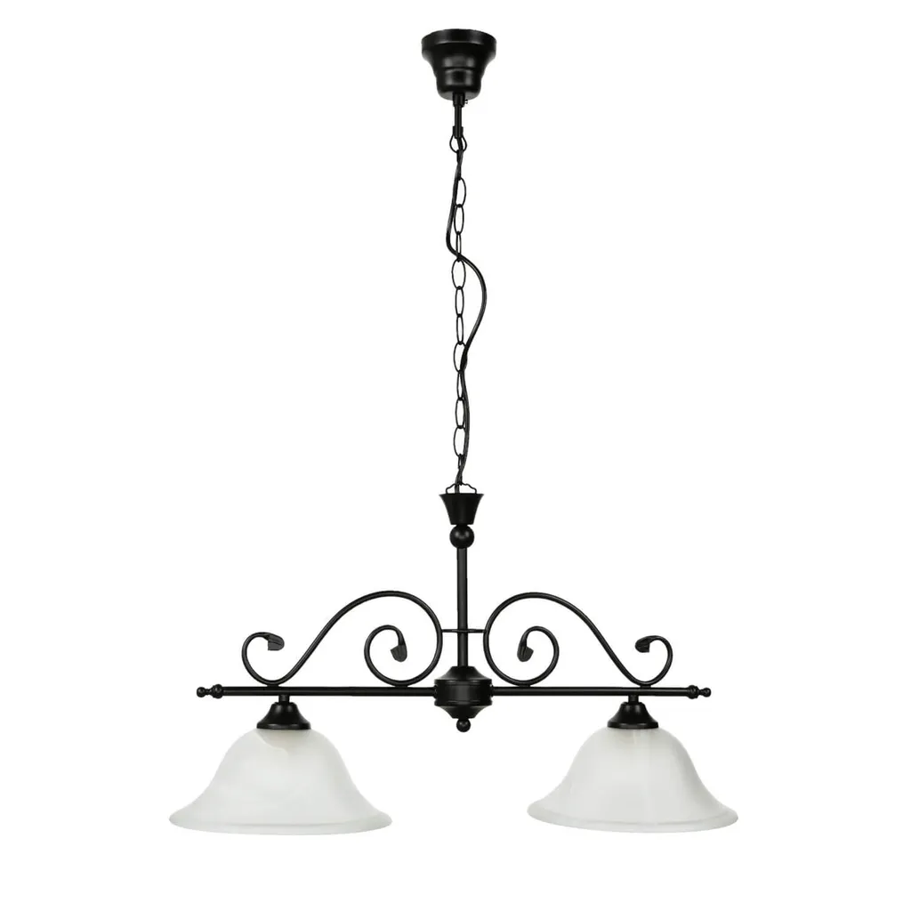 Lustre 2 Spots Rabalux 7777 Dorothea E27 Noir et Blanc Design 72cm - 9