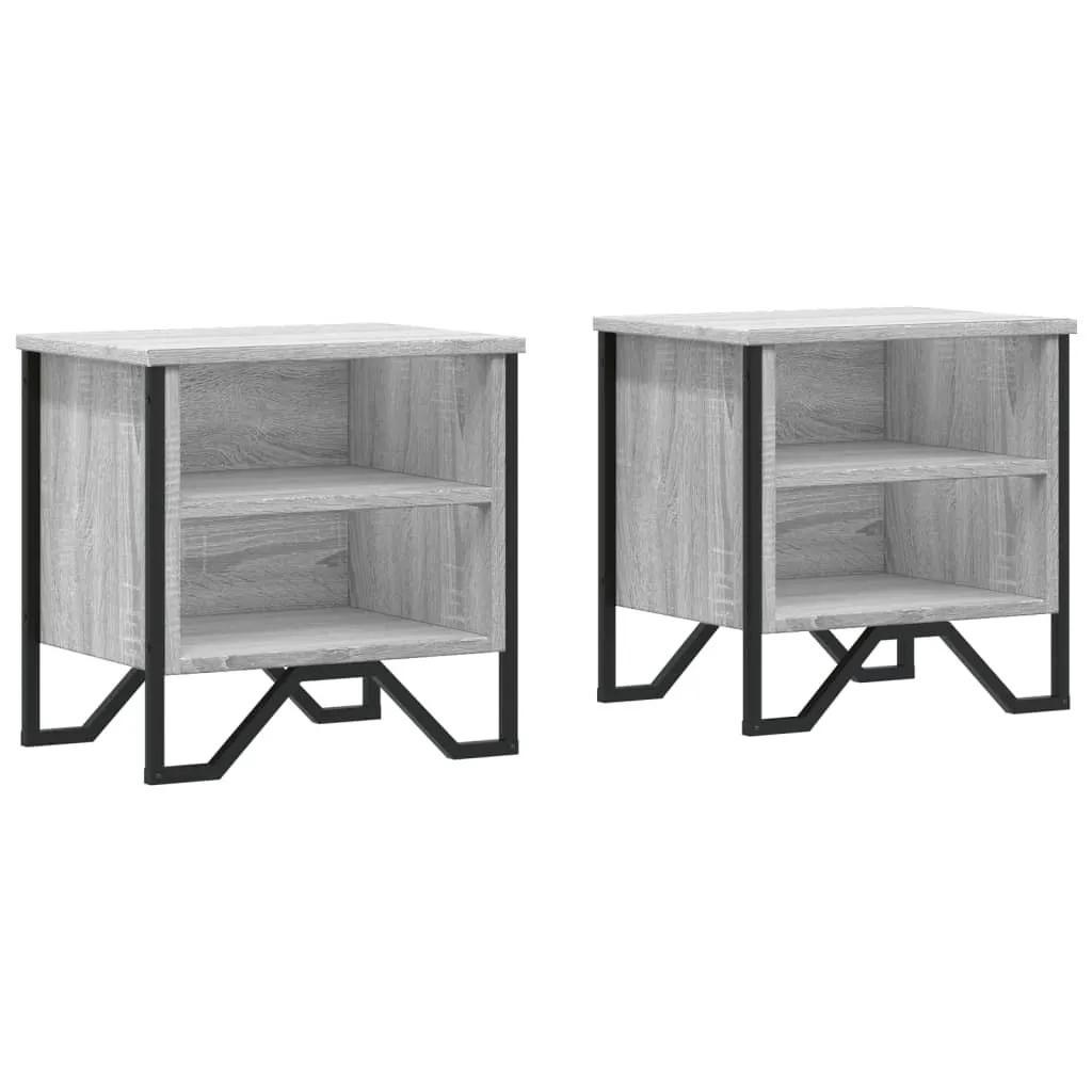 Coppia Comodini Moderni SYFAX 40x30x40 Grigio Sonoma - Arredo Design