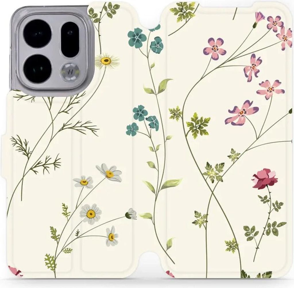 Handyhülle mit klappe für Oppo Find X9, Mobiwear Book, Feldblumen