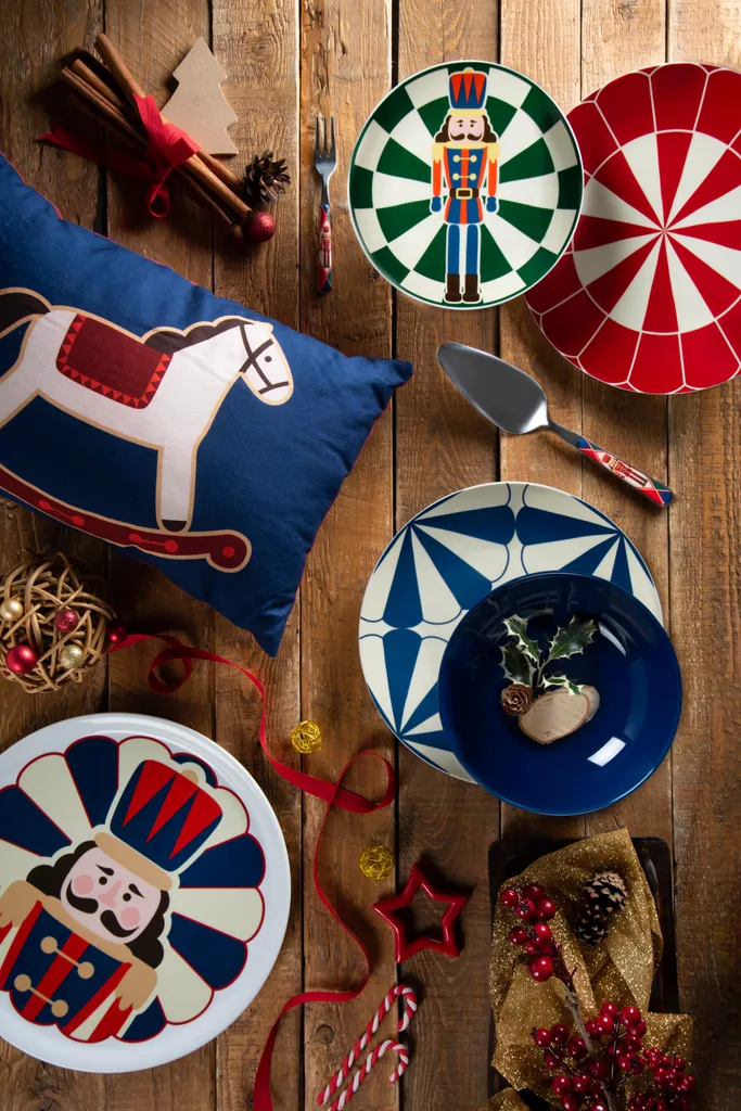 Coussin Décoratif Bleu Noël pour Canapé Ambiance Vintage et Cosy - 8
