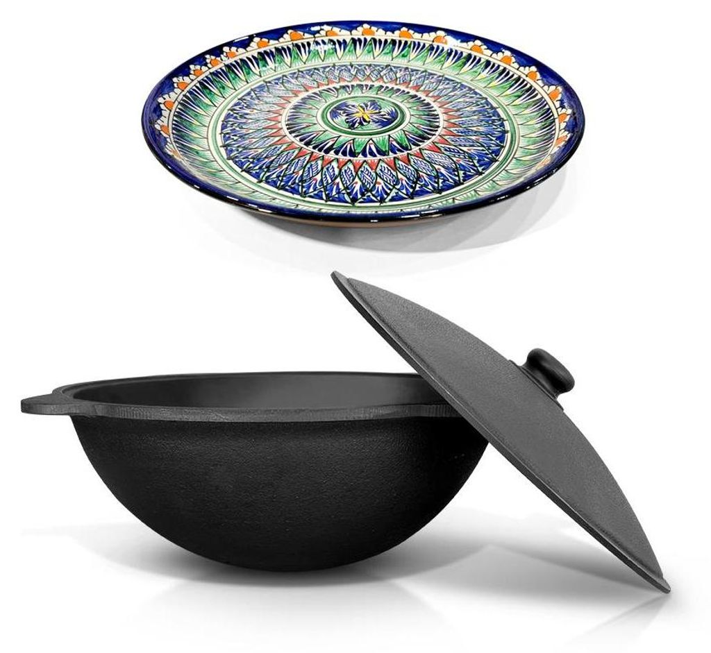 Gusseisen Kazan Kasan 16 L Uzbekisch Plov Kochtopf WOK Produktbild 