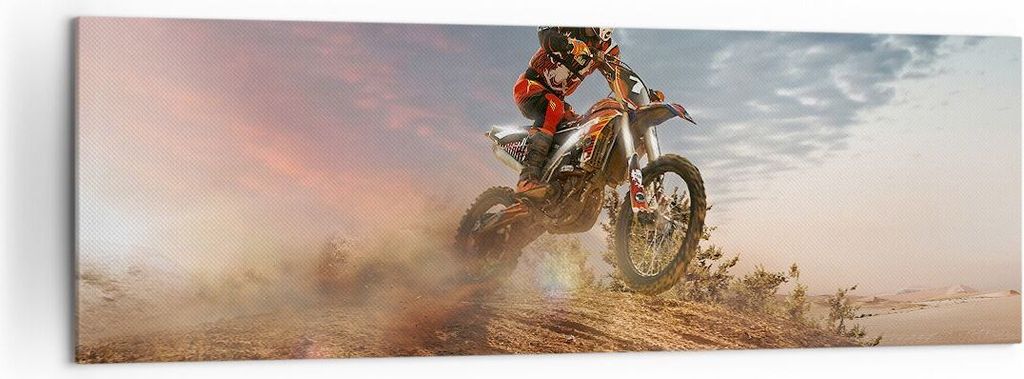 Bild auf Leinwand - Leinwandbild - Motor Reiten Helm - 160x50cm - Wand Bild - Wanddeko - Wandbilder - Leinwanddruck - Bilder - Kunstdruck - Wanddek...