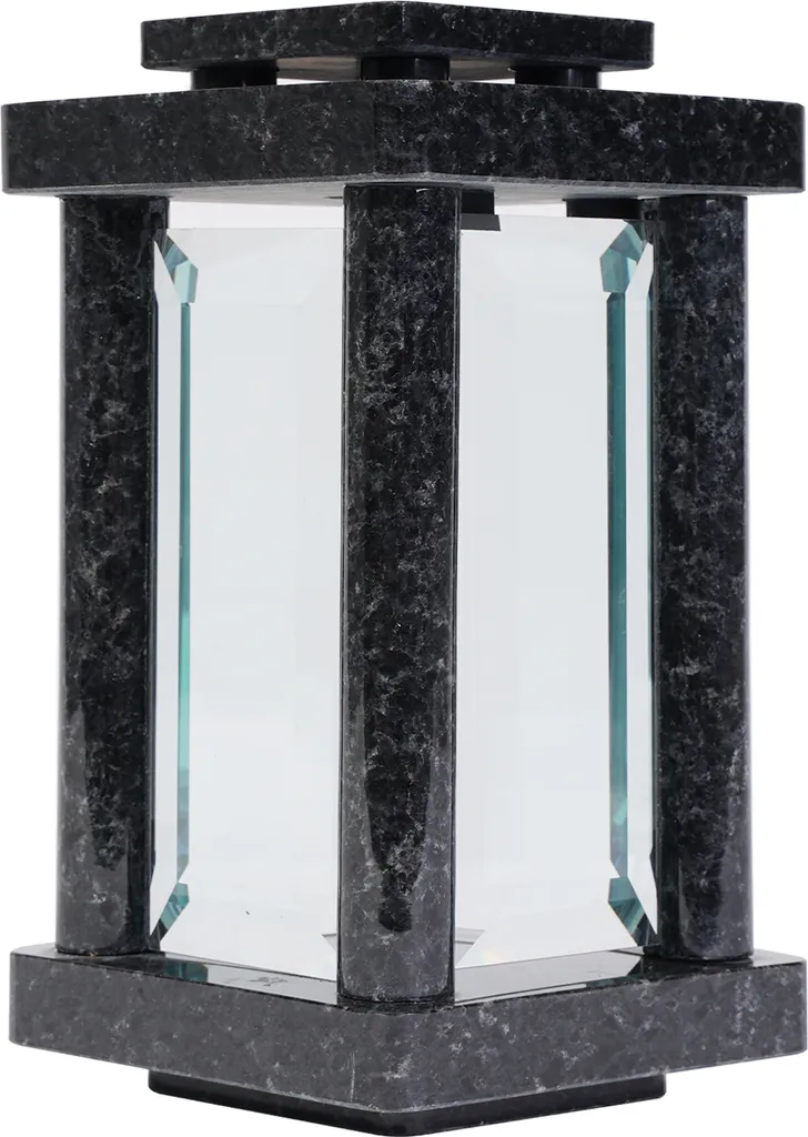 Lanterne funéraire en granit Nero Angola pour décoration de tombe d'art