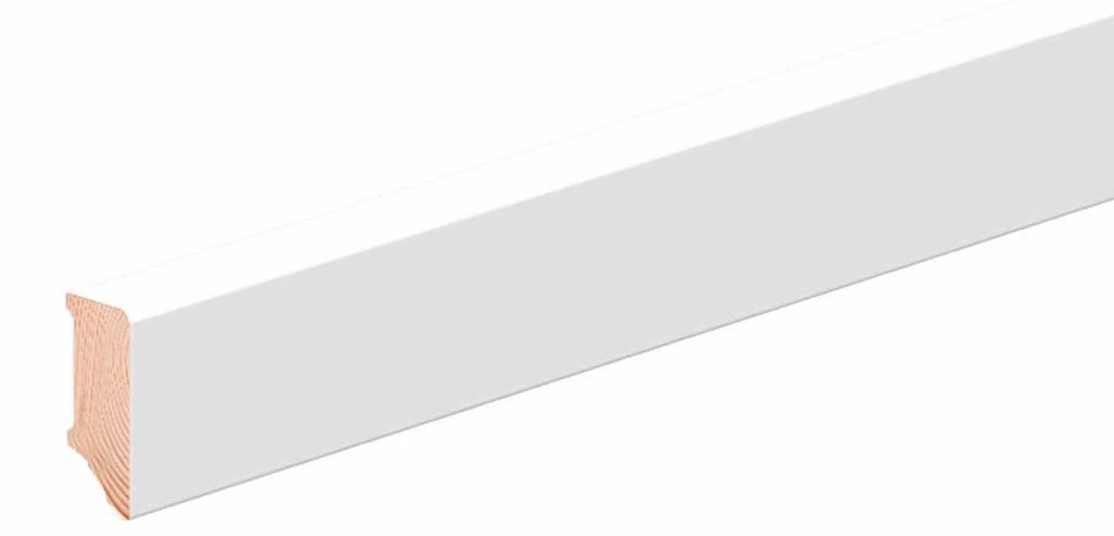 Sockelleiste L0152OC Kiefernholz Weiß beschichtet 16 x 40 x 2400 mm - Neuhofer